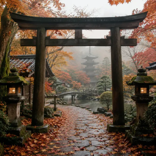 Autumn Temple Garden