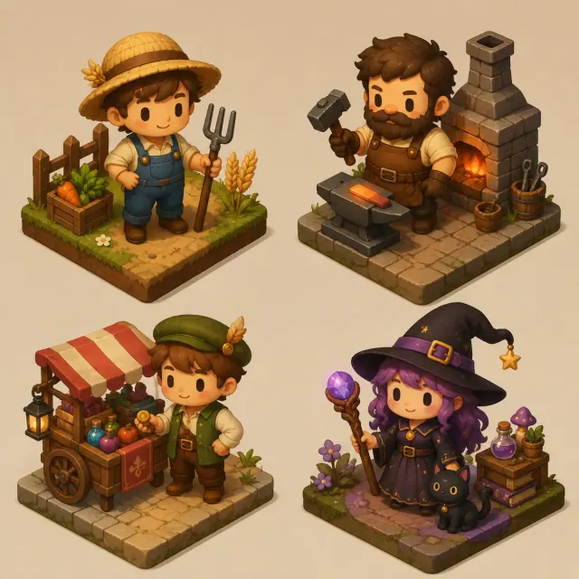 Isometric Farm Game Cast